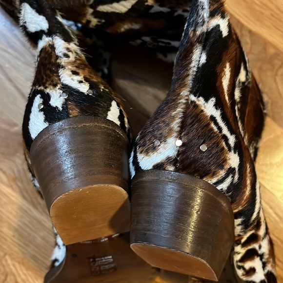 Free People Montage Hair On Ocelot Dagget Western Boots Size 8 New - Picture 11 of 15